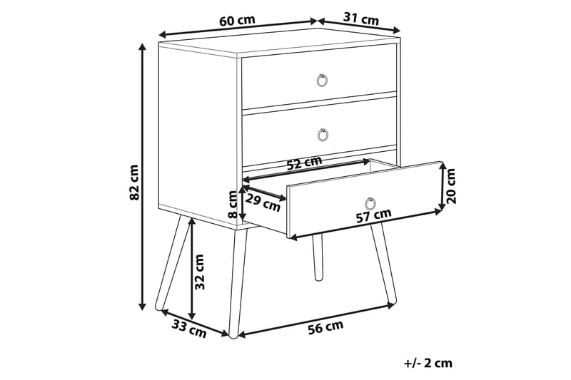 Abatley Byrå 60 cm - Mörkt Trä/Grå - Förvaring - Förvaringsmöbler - Byrå - Hallbyrå