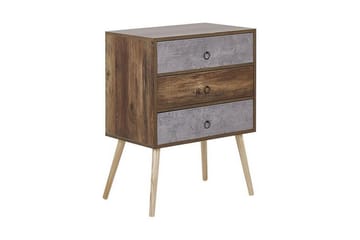 Abatley Byrå 60 cm - Mörkt Trä/Grå - Förvaring - Förvaringsmöbler - Byrå - Hallbyrå