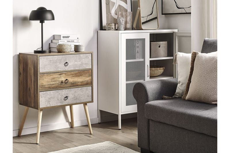 Abatley Byrå 60 cm - Mörkt Trä/Grå - Förvaring - Förvaringsmöbler - Byrå - Hallbyrå