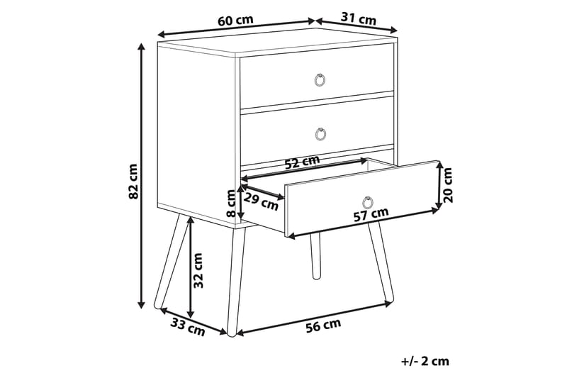Byrå Birstall 60 cm - Mörkt Trä/Grå - Förvaring - Förvaringsmöbler - Köpmansdisk