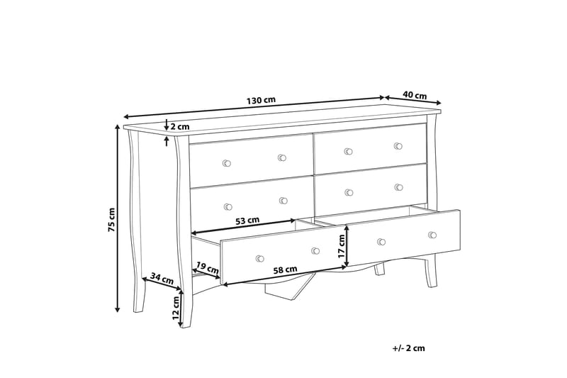 Winchester Byrå 130 cm - Vit - Förvaring - Förvaringsmöbler - Byrå
