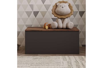 Kamiloba Hörnbyrå 90 cm - Antracit/Valnöt - Förvaring - Förvaringsmöbler - Byrå