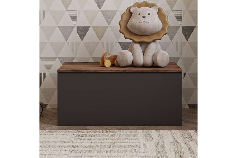 Kamiloba Hörnbyrå 90 cm - Antracit/Valnöt - Förvaring - Förvaringsmöbler - Byrå