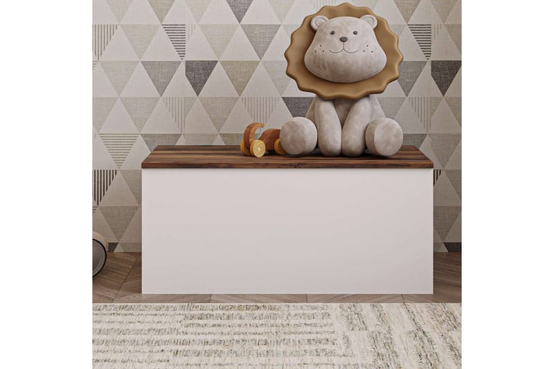 Kamiloba Hörnbyrå 90 cm - Vit/Valnöt - Förvaring - Förvaringsmöbler - Förvaringskista & sängkista