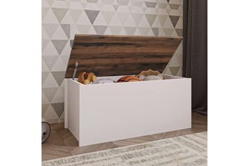 Kamiloba Hörnbyrå 90 cm - Vit/Valnöt - Förvaring - Förvaringsmöbler - Byrå