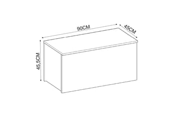 Kamiloba Hörnbyrå 90 cm - Vit/Valnöt - Förvaring - Förvaringsmöbler - Byrå