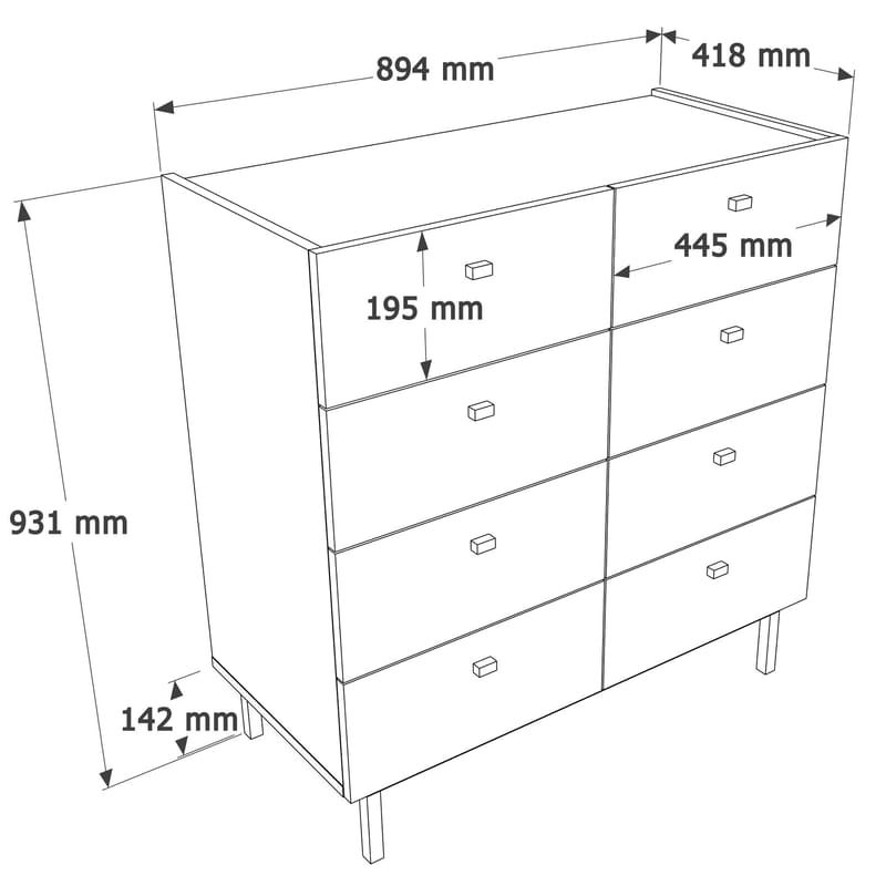 Kamulu Byrå 89,4x93,1x41,8 cm - sandek - Förvaring - Förvaringsmöbler - Byrå