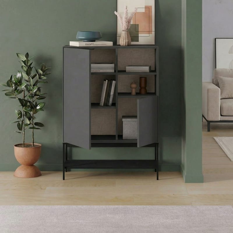 Kenvor Sideboard 90x125x40 cm - Antracit/Trä/Svart - Förvaring - Förvaringsmöbler - Sideboard & skänk