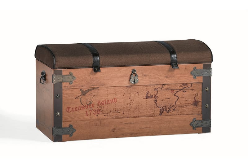 Koffert Culliford 92x49 cm Svart/Brun - Hanah Home - Förvaringskista & sängkista
