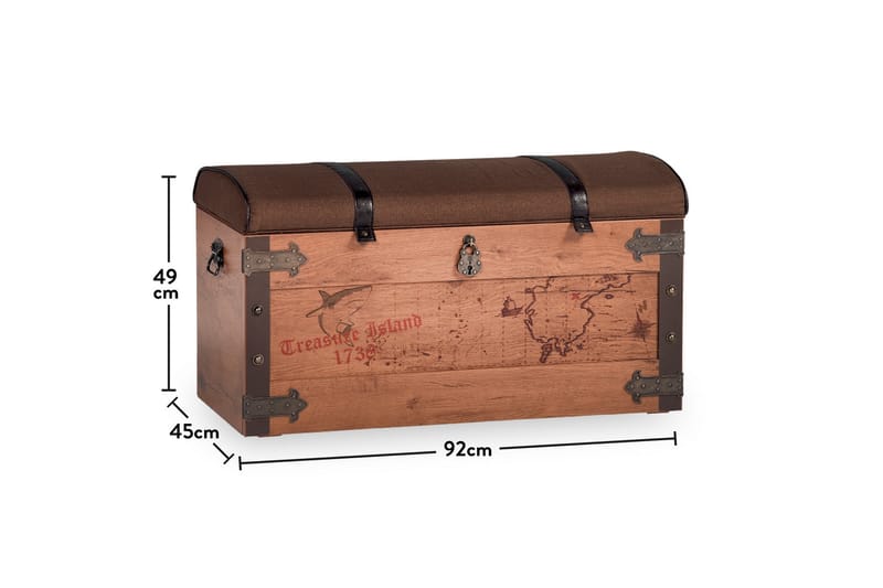 Koffert Culliford 92x49 cm Svart/Brun - Hanah Home - Förvaringskista & sängkista