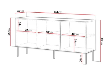 Laholm Byrå 151 cm - Svart - Förvaring - Förvaringsmöbler - Byrå
