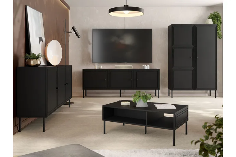 Laholm Möbelset För Vardagsrum - Svart - Förvaring - Förvaringsmöbler - Möbelset för vardagsrum