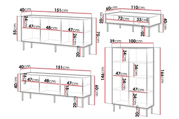 Laholm Möbelset För Vardagsrum - Vit - Förvaring - Förvaringsmöbler - Möbelset för vardagsrum
