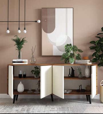 Latinara Konsolbord 180 cm - Valnöt och vit - Förvaring - Förvaringsmöbler - Sideboard & skänk