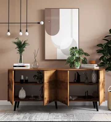 Latinara Konsolbord 180 cm - Valnöt - Förvaring - Förvaringsmöbler - Sideboard & skänk