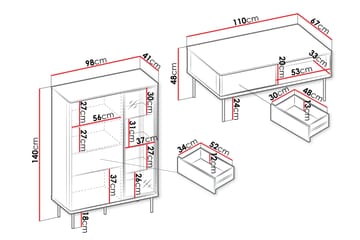 Levisa Möbelset För Vardagsrum - Cashmere - Förvaring - Förvaringsmöbler - Möbelset för vardagsrum
