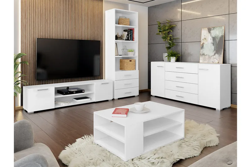 Lindesberg Möbelset För Vardagsrum - Vit - Förvaring - Förvaringsmöbler - Möbelset för vardagsrum