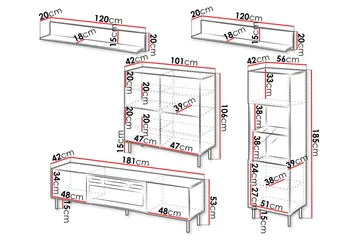Lionel Möbelset För Vardagsrum - Kashmir - Förvaring - Förvaringsmöbler - Möbelset för vardagsrum