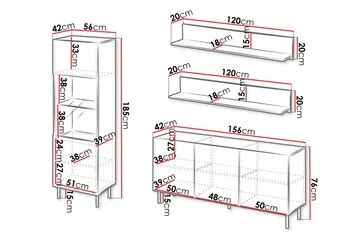 Lionel Möbelset För Vardagsrum - Kashmir - Förvaring - Förvaringsmöbler - Möbelset för vardagsrum