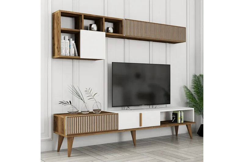 Lissione Möbelset För Vardagsrum, Natur/Vit