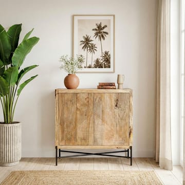 Livano Sideboard 91 cm 3D-mönster Industriell stil - varm ljusbrun och svart - Förvaring - Förvaringsmöbler - Sideboard & skänk