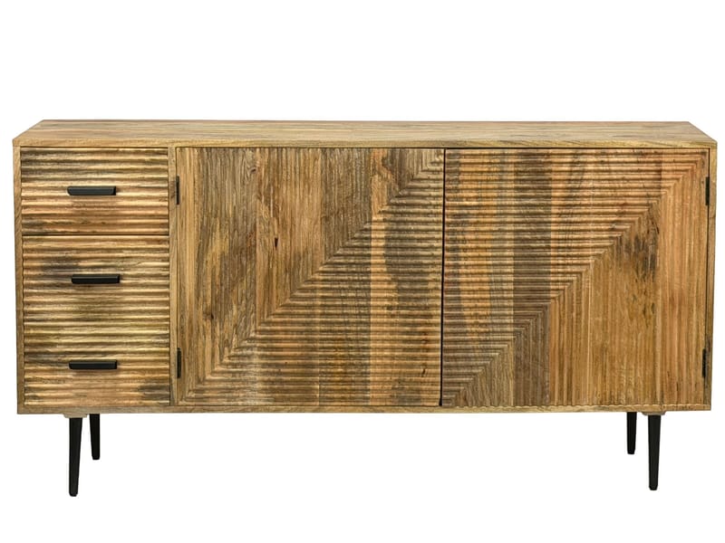 Livara Sideboard 160 cm Industriell stil - ljus naturbrun och svart - Förvaring - Förvaringsmöbler - Sideboard & skänk