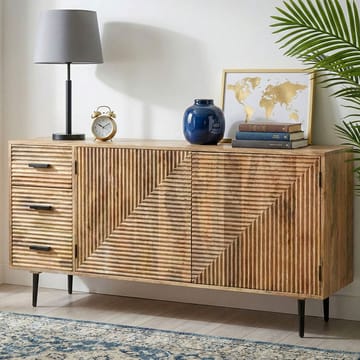 Livara Sideboard 160 cm Industriell stil - ljus naturbrun och svart - Förvaring - Förvaringsmöbler - Sideboard & skänk