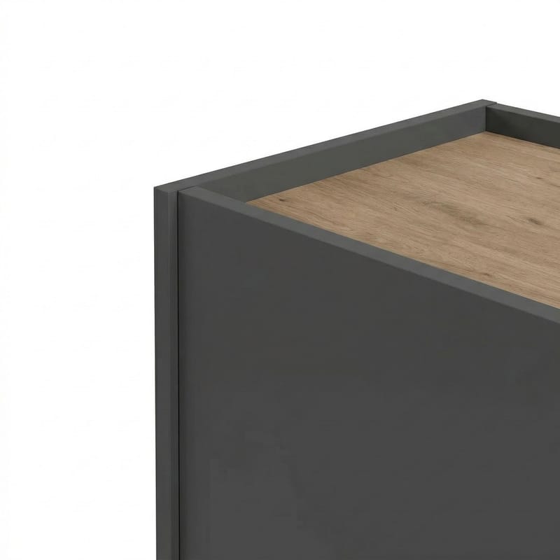 Lomar Konsol 150x82,9x40,5 cm - Antracit/Naturlig ek svart - Förvaring - Förvaringsmöbler - Sideboard & skänk