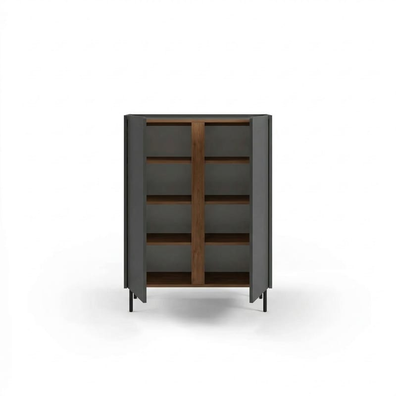Lomar Sideboard 90x120,4x40,5 cm - Antracit, naturlig ek, svart - Förvaring - Förvaringsmöbler - Sideboard & skänk