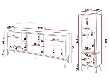 Lorvenn Möbelset För Vardagsrum - Brun/Svart - Förvaring - Förvaringsmöbler - Möbelset för vardagsrum