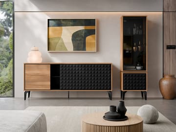 Lorvenn Möbelset För Vardagsrum - Brun/Svart - Förvaring - Förvaringsmöbler - Möbelset för vardagsrum