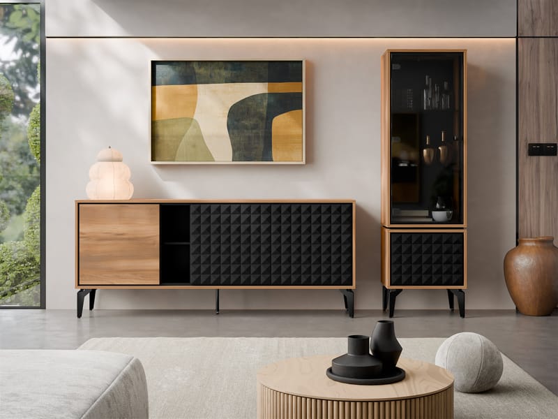 Lorvenn Möbelset För Vardagsrum - Brun/Svart - Förvaring - Förvaringsmöbler - Möbelset för vardagsrum