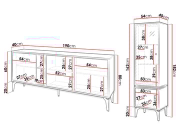 Lorvenn Möbelset För Vardagsrum - Brun/Svart - Förvaring - Förvaringsmöbler - Möbelset för vardagsrum