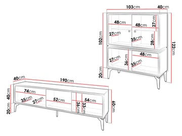 Lorvenn Möbelset För Vardagsrum - Brun/Svart - Förvaring - Förvaringsmöbler - Möbelset för vardagsrum