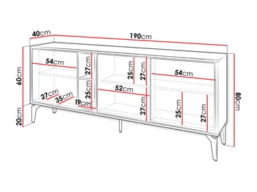 Lorvenn Skänk 190x40 cm - Brun/Svart - Förvaring - Förvaringsmöbler - Sideboard & skänk
