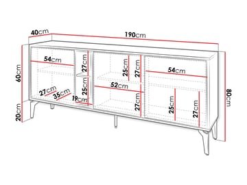 Lorvenn Skänk 190x40 cm - Brun/Svart - Förvaring - Förvaringsmöbler - Sideboard & skänk