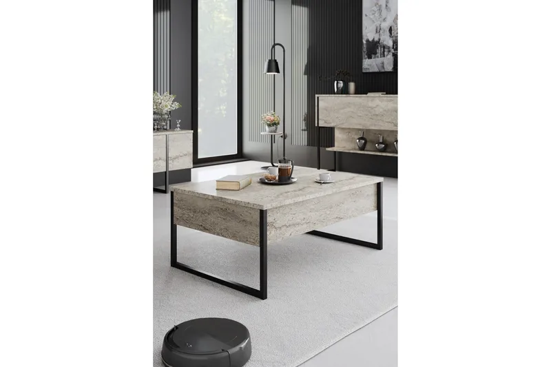 Luxe Möbelset För Vardagsrum - Beige/Svart - Förvaring - Förvaringsmöbler - Möbelset för vardagsrum