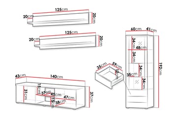 Lyrosen Möbelset För Vardagsrum - Beige - Förvaring - Förvaringsmöbler - Möbelset för vardagsrum