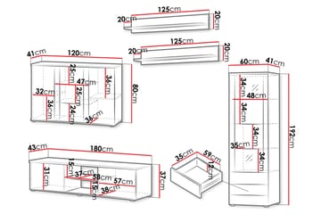 Lyrosen Möbelset För Vardagsrum - Beige - Förvaring - Förvaringsmöbler - Möbelset för vardagsrum