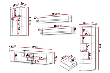 Lyrosen Möbelset För Vardagsrum - Beige - Förvaring - Förvaringsmöbler - Möbelset för vardagsrum