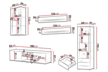 Lyrosen Möbelset För Vardagsrum - Beige - Förvaring - Förvaringsmöbler - Möbelset för vardagsrum