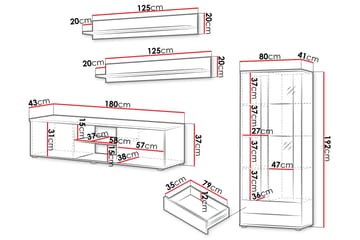 Lyrosen Möbelset För Vardagsrum - Beige - Förvaring - Förvaringsmöbler - Möbelset för vardagsrum