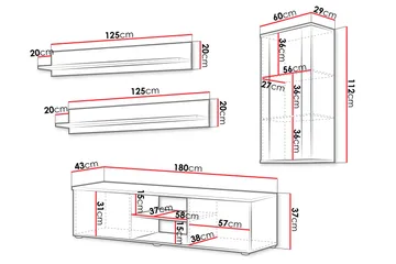 Lyrosen Möbelset För Vardagsrum - Beige - Förvaring - Förvaringsmöbler - Möbelset för vardagsrum