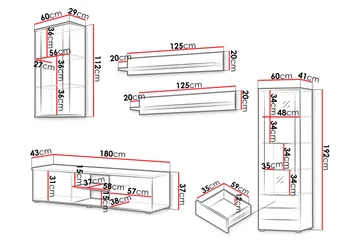 Lyrosen Möbelset För Vardagsrum - Beige - Förvaring - Förvaringsmöbler - Möbelset för vardagsrum