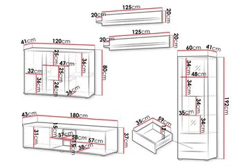 Lyrosen Möbelset För Vardagsrum - Beige - Förvaring - Förvaringsmöbler - Möbelset för vardagsrum