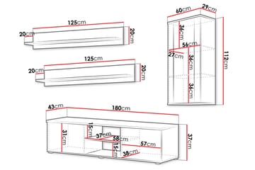 Lyrosen Möbelset För Vardagsrum - Beige - Förvaring - Förvaringsmöbler - Möbelset för vardagsrum
