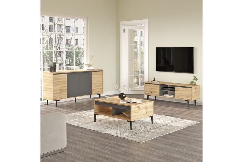 Möbelset Akemi För Vardagsrum - Hanah Home - Möbelset för vardagsrum