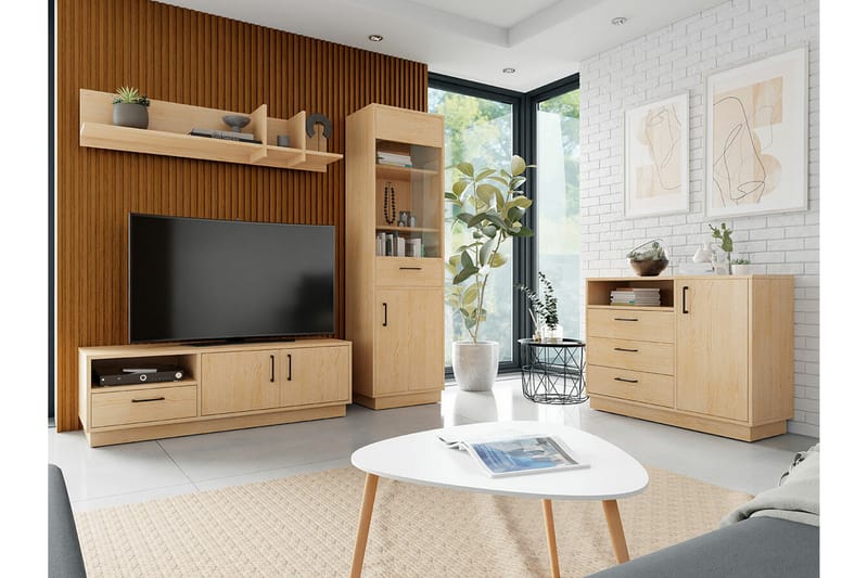 Möbelset För Vardagsrum Edinbane - Ljusbrun - Möbelset för vardagsrum