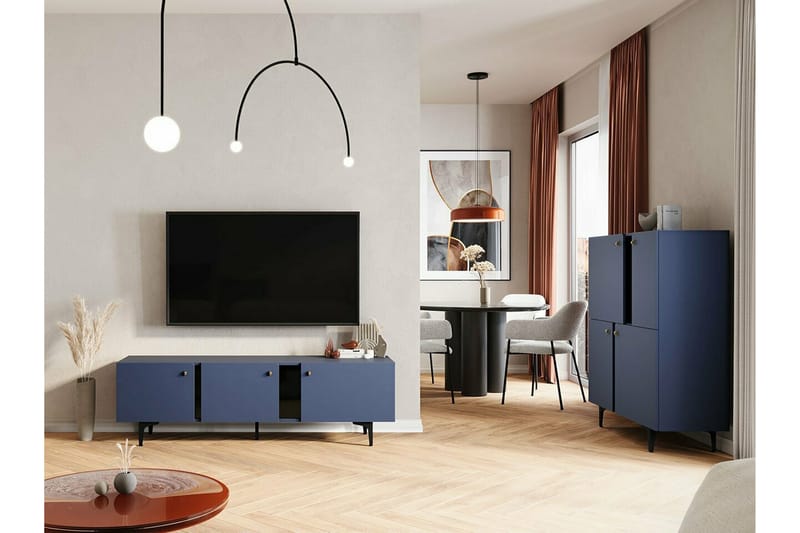 Möbelset För Vardagsrum Rathmore - Blå - Möbelset för vardagsrum