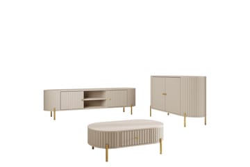 Maggio Möbelset För Vardagsrum - Beige - Förvaring - Förvaringsmöbler - Möbelset för vardagsrum